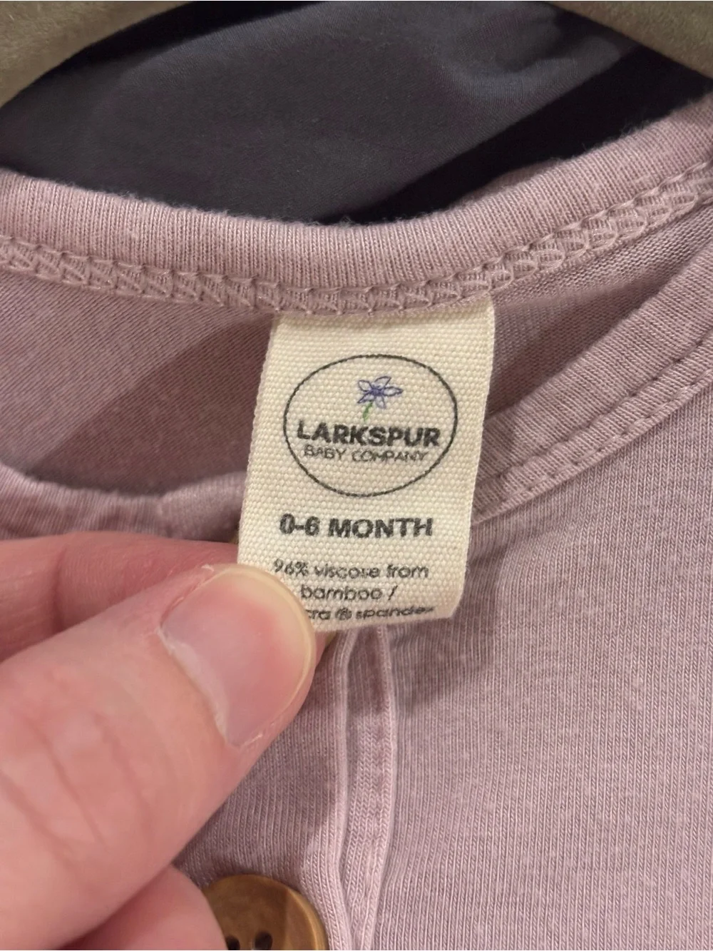 Larkspur Baby Bamboo Knotted Gown 0-6M Dusty Mauve